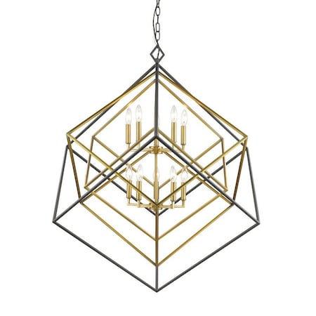 Euclid 10 Light Chandelier, Olde Brass + Bronze